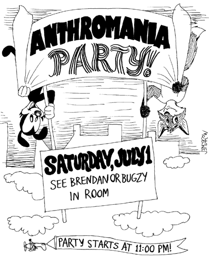 The Anthromania party flyer.