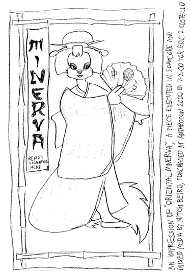 Pencil sketch of 'Oriental Minerva'