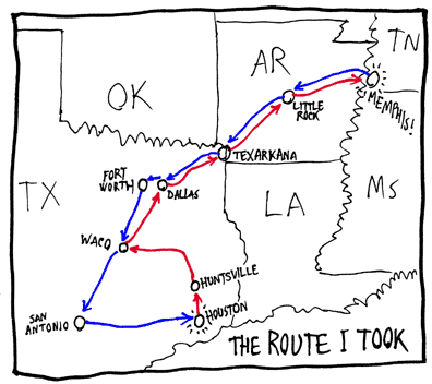 The route I took.